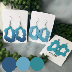 Aqua Waves Polymer Clay Earrings – Ocean-Inspired Handmade Jewellery Sheffield