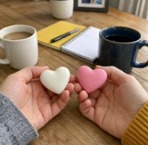 Handmade Comfort Heart Worry Stone – Best Friend, Mum or Tough Time Support Gift – Handmade Polymer Clay Comfort Token (Single or Pair)