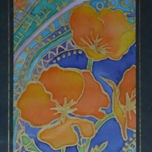 Floral silk painting in a picture frame. All proceeds to The Stroke Association