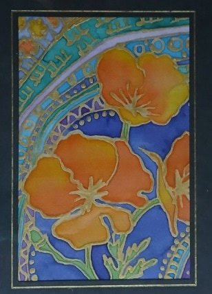 Floral silk painting in a picture frame. All proceeds to The Stroke Association - Image 2