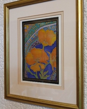 Floral silk painting in a picture frame. All proceeds to The Stroke Association - Image 6