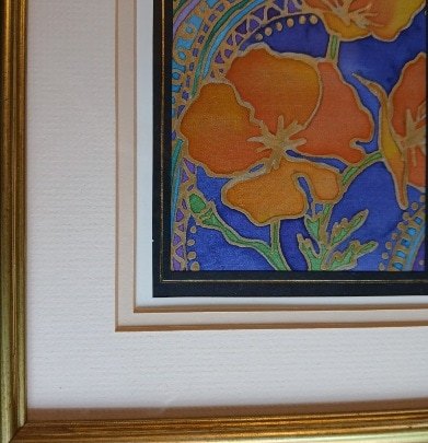Floral silk painting in a picture frame. All proceeds to The Stroke Association - Image 9