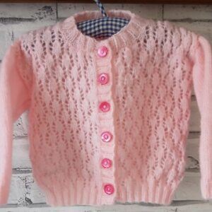 Hand knitted baby cardigan Approx 3 to 6 months. All proceeds to The Stroke Association.