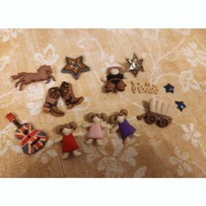 Set of Cowboy themed Buttons and embellishments