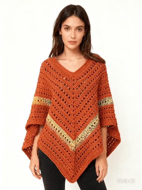 Sparkling Crocheted Poncho for Stylish Elegance - Image 5
