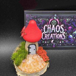 Hand-Painted Mushroom and Rose Quartz Patio Decor for Indoor Decoration