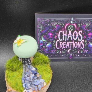 Hand Painted Mushroom and Blue Aventurine Path Decor