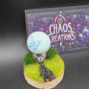 Hand Painted Mushroom and Green Grass Wood Slice Decoration