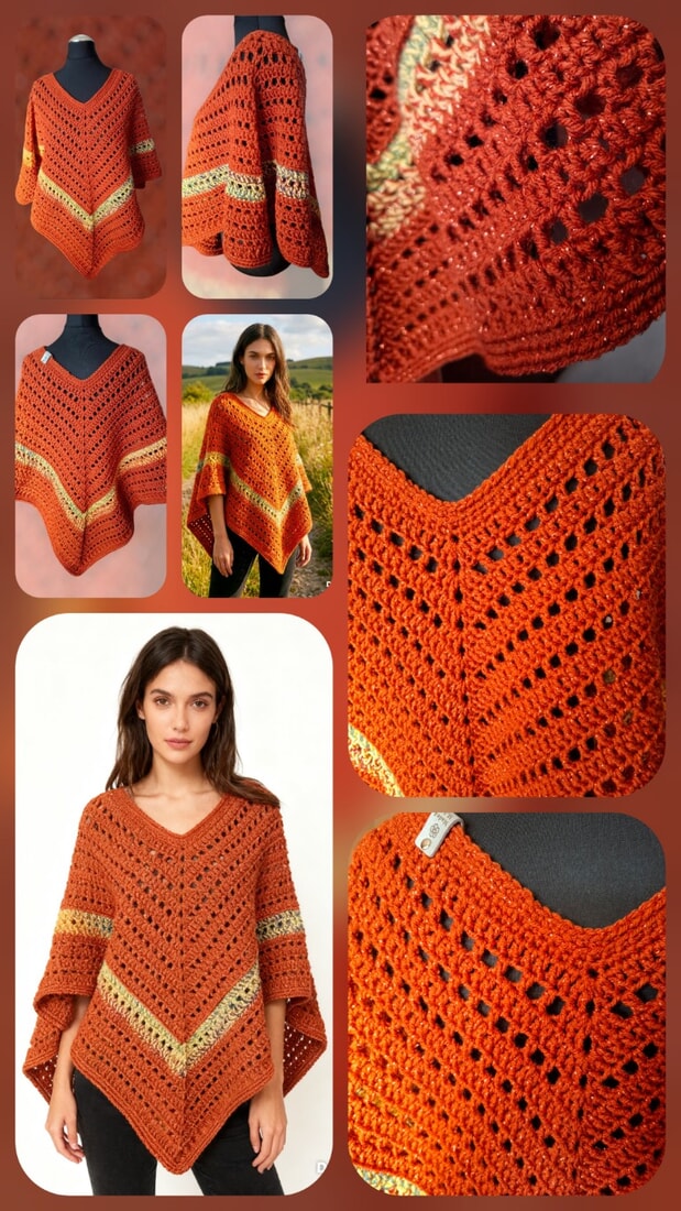 Sparkling Crocheted Poncho for Stylish Elegance - Image 4