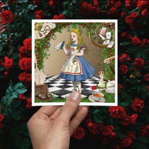 Alice card and rose garden