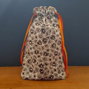 Bag of Sunshine - Eco-Friendly Reusable Gift Bag - Sunshine Print with Orange Ribbon - Fully Lined