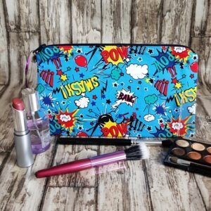 Bright Comic Book Zipper Pouch - Medium Size Organiser for Stationery Makeup And Travel Essentials
