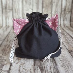 Eco-Friendly Reusable Cat Gift Bag - Handmade Fabric Bag with Cute Kitty Ears - Sustainable Gift Wrap for Cat Lovers