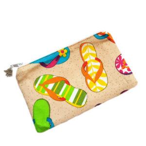 Flip Flops Zipper Pouch - Colourful Coin Purse Card Holder And Small Essentials Organiser