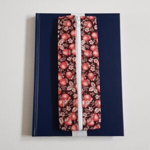 Handmade A5 Planner Zipper Pouch - Elastic Notebook Pen Holder in Strawberry Print
