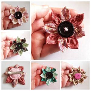 Handmade Multicoloured Fabric Flower Hair Clip - Bold Button Hair Accessory for All Occasions