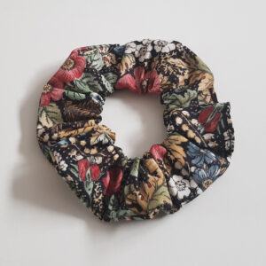 Handmade Vintage Rose Scrunchie Set of 2 - Floral Fabric Hair Scrunchies