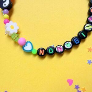Non Binary Babe Colorful Beaded Bracelet – Handmade LGBTQIA+ Jewelry