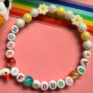 Honk if You’re Gay Beaded Bracelet with Goose Charm