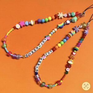 Queer Joy Fidgety Phone Charm – Handmade LGBTQIA+ Sensory Fidget Beaded Phone Charm