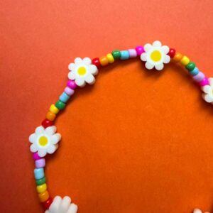 Handmade Rainbow Daisy Chain Bracelet