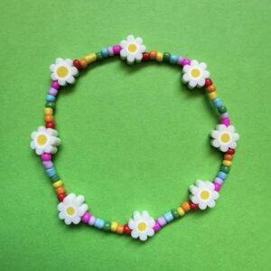 Handmade Rainbow Daisy Chain Bracelet