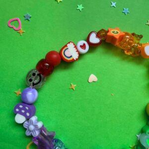 Handmade Rainbow Kandi Bracelet – Colourful and Cute Beaded Jewellery