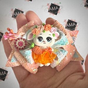 Easter Bunny hair bow for girls- Ballerina Themed Easter basket stuffers for little girls