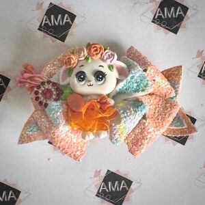 Easter Bunny hair bow for girls- Ballerina Themed Easter basket stuffers for little girls