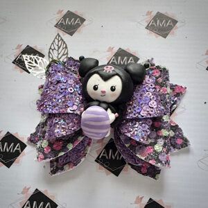 Dark Anime Inspired Easter Clay Hair Bow for Goth Girls