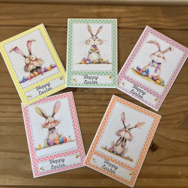 Pack of 5 Quirky Bunny Cards. A6 Cards with envelopes - Image 3