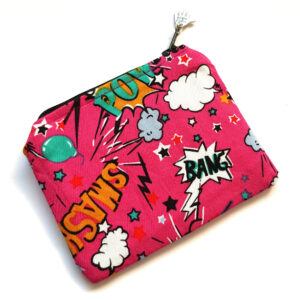 Pink Comic Pop Art Zipper Pouch - Small Coin Purse And Essentials Case