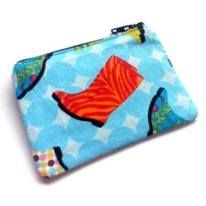 Rainy Day Wellies Zipper Pouch - Handmade Coin Purse Medication Holder And Everyday Essentials Organiser