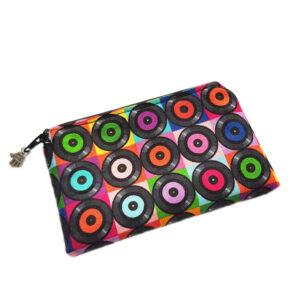 Retro Vinyl Records Zipper Pouch - Handmade Coin Purse Medication Holder And Music Lover Gift