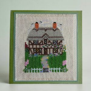 Greetings card. Cross stitched. All proceeds to The Stroke Association
