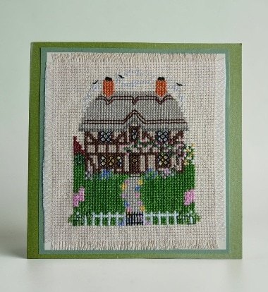 Greetings card. Cross stitched. All proceeds to The Stroke Association
