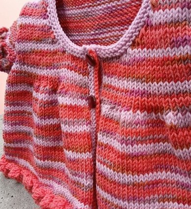 Hand- knitted sleeveless baby cardigan. Approx 6 to 9 mths. All proceeds to The Stroke Association - Image 2