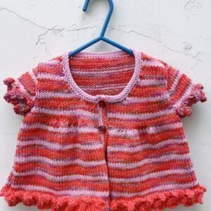 Hand- knitted sleeveless baby cardigan. Approx 6 to 9 mths. All proceeds to The Stroke Association