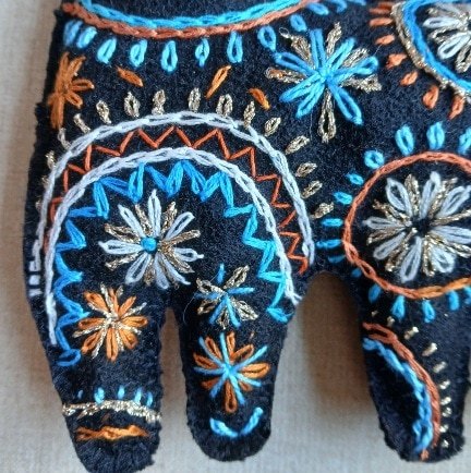 Made to order.Black cat decoration. Hand embroidered and filled with lavender. All proceeds to The Stroke Association - Image 3