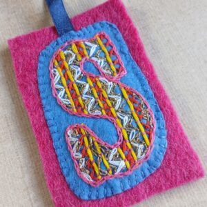Personalised hand embroidered letters. Made to order. All proceeds to The Stroke Association.