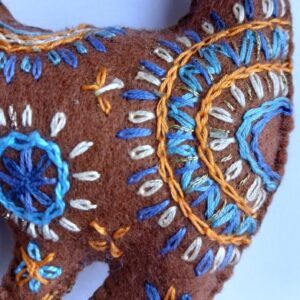 Made to order.Tabby cat. Hand embroidered and filled with lavender. All proceeds to The Stroke Association.