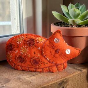 Ginger cat decoration. Hand embroidered and filled with lavender. All proceeds to The Stroke Association ..