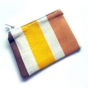 Summer Stripes Zipper Pouch - Handmade Coin Purse Pill Holder And Small Essentials Organiser