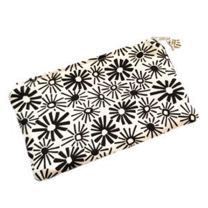 Super Sunshine Black And White Handmade Zipper Pouch - Coin Purse Mini Organiser Small Essentials Bag