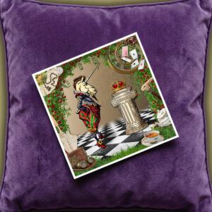 Unicorn card on velvet cushion