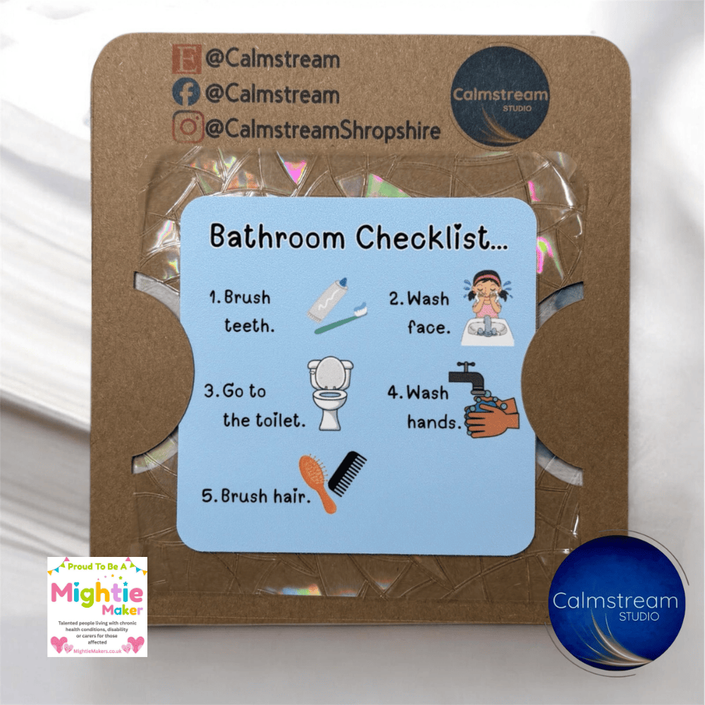 Visual Bathroom Routine Mirror Cling - Step-by-Step Reminder