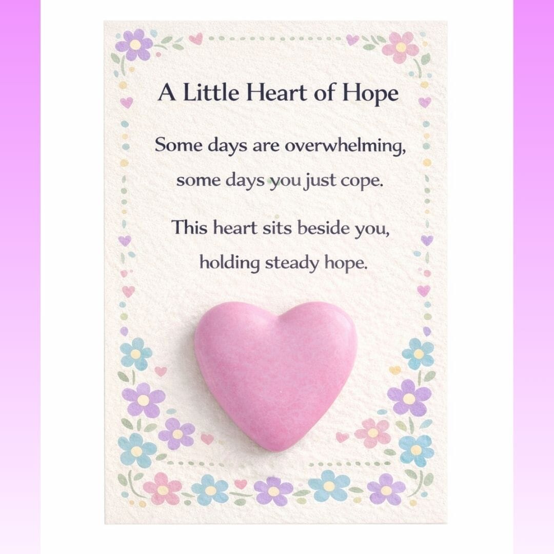 Handmade Comfort Heart Worry Stone – Best Friend, Mum or Tough Time Support Gift – Handmade Polymer Clay Comfort Token (Single or Pair) - Image 2