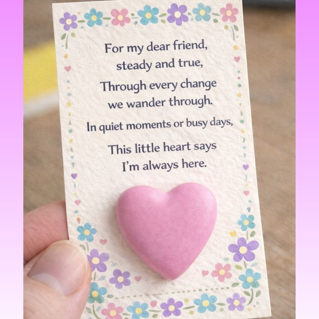 Handmade Comfort Heart Worry Stone – Best Friend, Mum or Tough Time Support Gift – Handmade Polymer Clay Comfort Token (Single or Pair) - Image 4