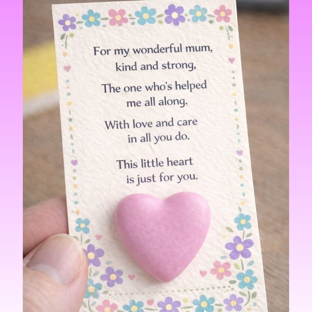 Handmade Comfort Heart Worry Stone – Best Friend, Mum or Tough Time Support Gift – Handmade Polymer Clay Comfort Token (Single or Pair) - Image 3