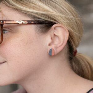 Ink and Orchard Stud Earrings – Colourful Lightweight Earrings UK Gift for Her Quiet Warmth Collection